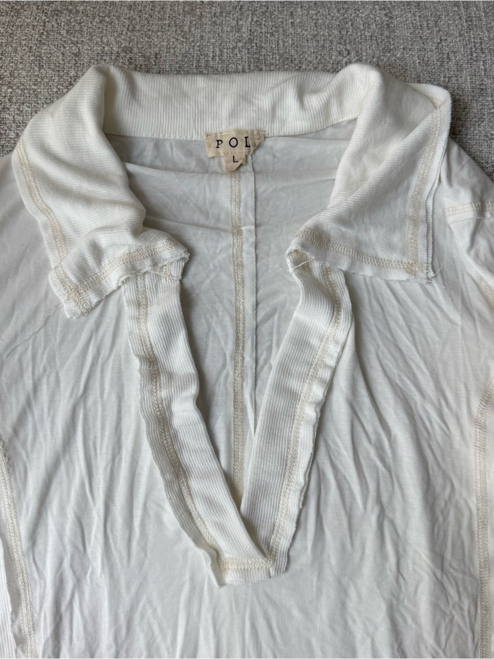 NWOT POL Ribbed Top Size Large - Picture 6 of 8